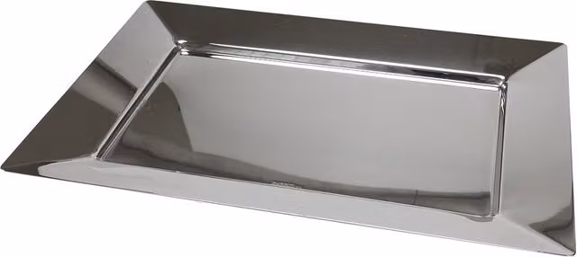Vassoio rettangolare Bugatti in acciaio inox color argento L: 43 cm, P: 31 cm
