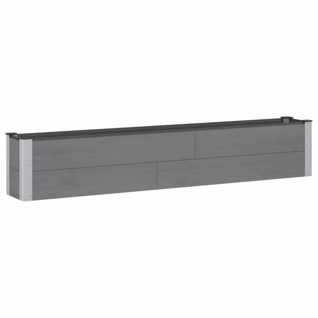 Cassetta per fiori e letto rialzato da giardino DESIGN IN in WPC e alluminio, Grigio, L 200 x P 30 x H 36 cm – 2