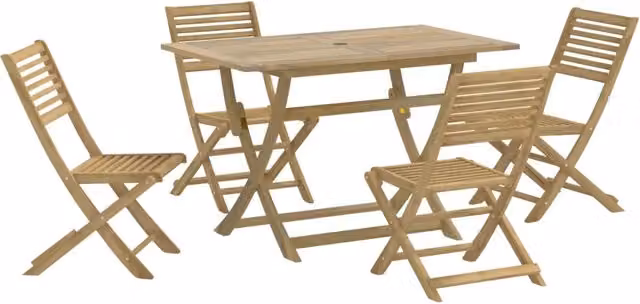 Set da Pranzo per Giardino 5 pz | Set Salotto da Giardino in Legno Massello di Acacia