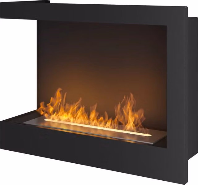 Camino a Bioetanolo da Incasso 60x45 cm Corner 600 Left Sinistro Nero