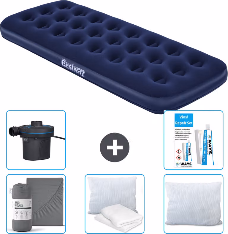 Materasso gonfiabile Bestway - 1 persona - 76 x 185 x 22 cm - Blu - Accessori inclusi