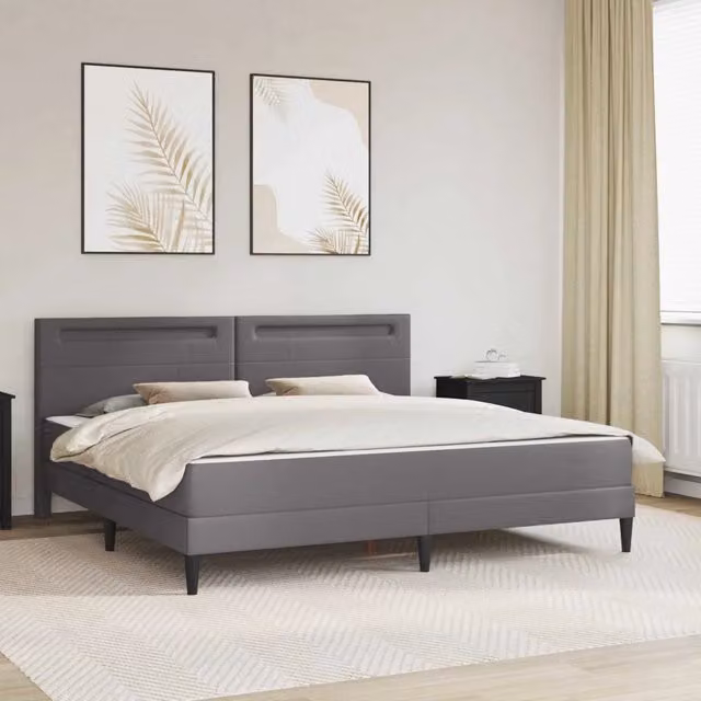 Struttura letto con materasso Grigio 180 x 200 cm Similpelle 3415285