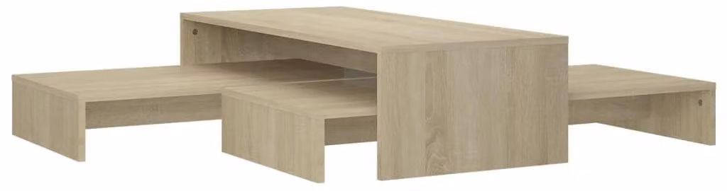 Set di 3 tavolini da salotto in legno di quercia Sonoma, dimensioni 100 x 100 cm