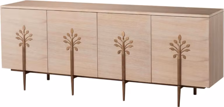 Credenza FURNLUX Stylish Oak And Gold 180cm / Colore principale: Beige / Dimensioni: 180 x 76 x 40 cm
