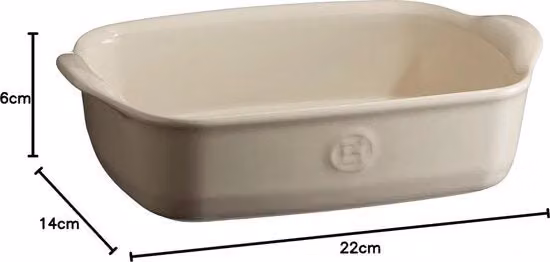 Casseruola Emile Henry in ceramica beige con manici, rotonda, adatta a microonde e congelatore