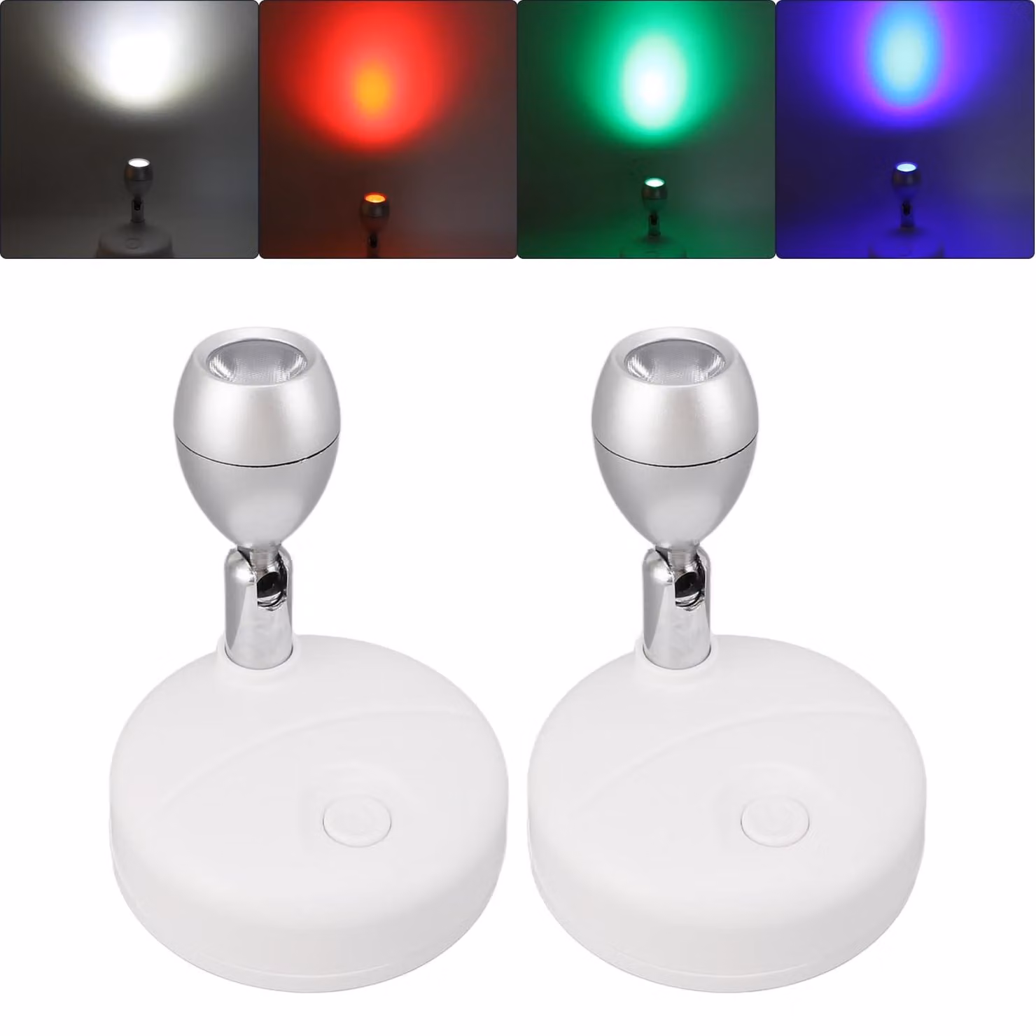 Faretto da interno senza fili, RGB, 80 lumen, controllabile tramite telecomando, orientabile