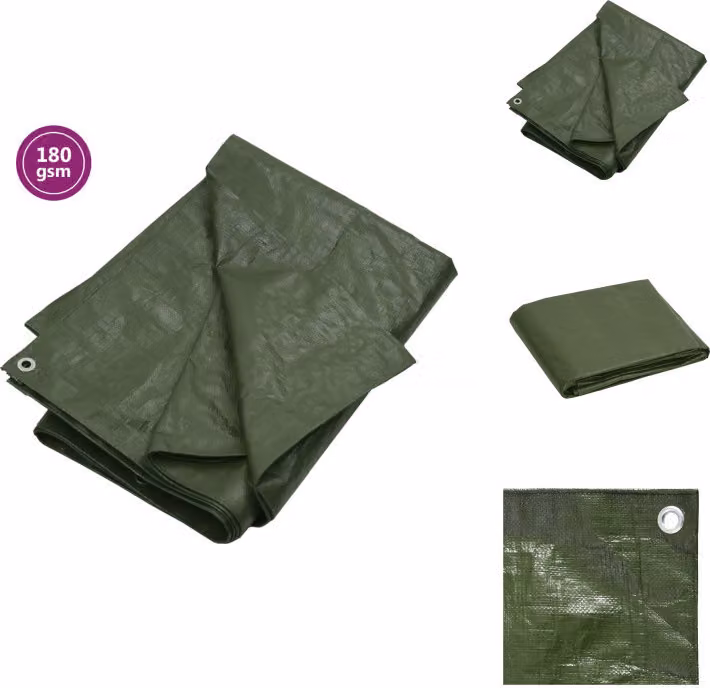 vidaXL Telone 180 g/m² 6x10 m verde HDPE - Teloni