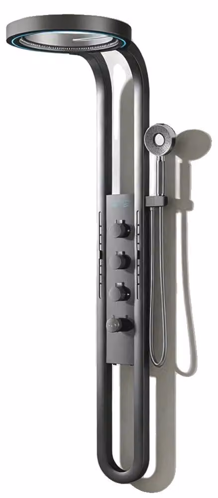 Set di rubinetteria per doccia, display intelligente, controllo duale, colore grigio