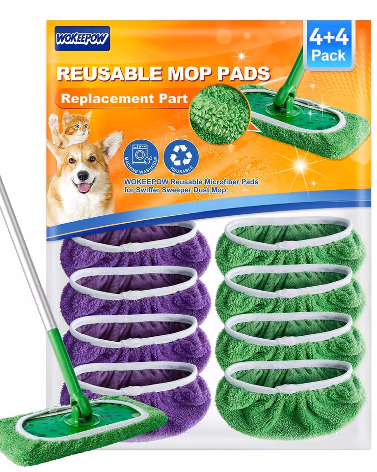 8 panni di ricambio per mop Swiffer, adatti per superfici umide e asciutte