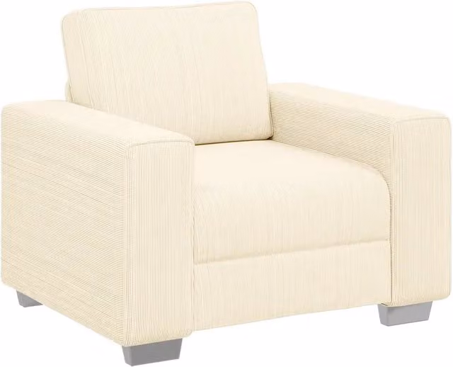 Divano moderno in velluto a coste beige per soggiorno e camera da letto L: 100 cm, P: 77 cm, H: 82 cm