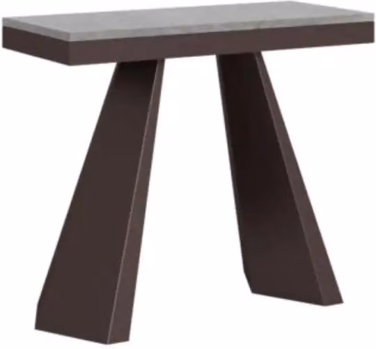 Consolle allungabile Diamante Evolution Itamoby colore cemento con telaio e gambe orso L: 90 cm, P: 40/300 cm
