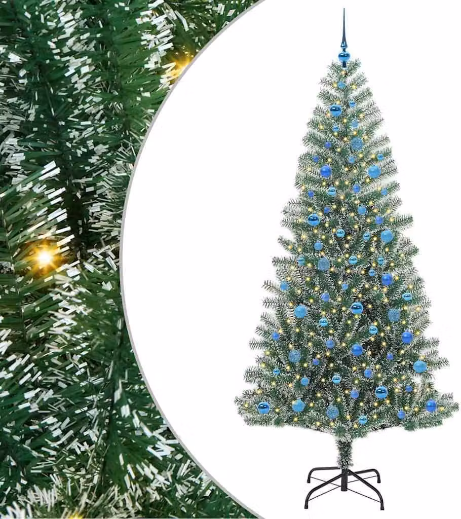 Albero di Natale Artificiale Imbiancato con Luci LED 240 cm