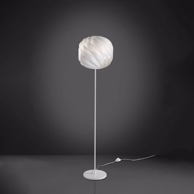 Piantana Moderna Globe Polilux ® Bianco E Metallo 1 Luce E27