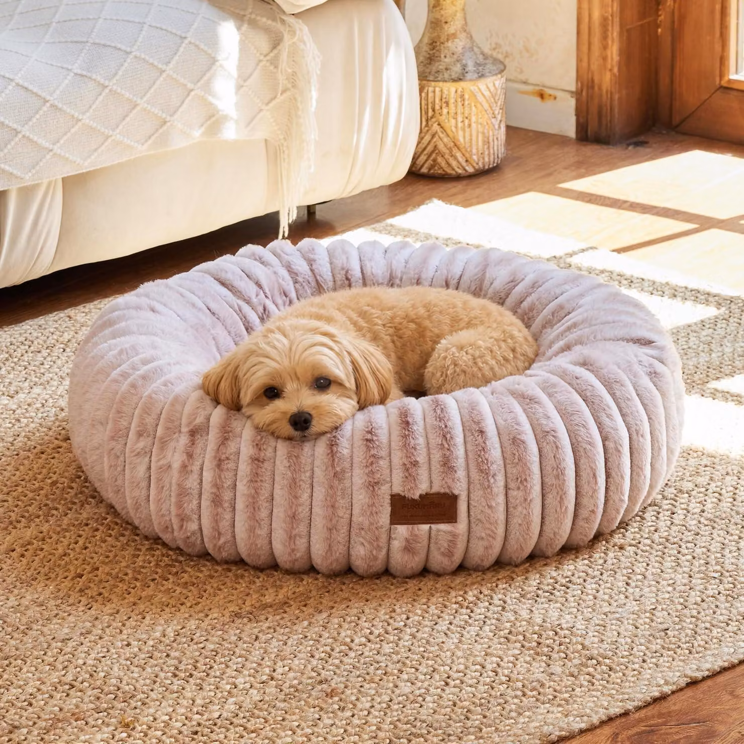 Cuccia per cani, cuccia per gatti, ortopedica, lavabile, 64 x 64 x 18 cm, rosa
