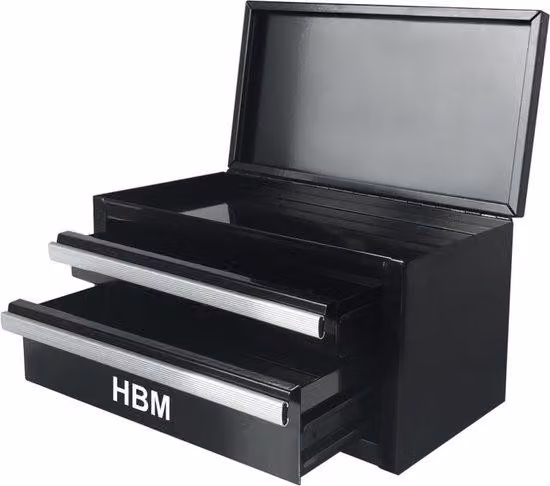 Piccolo mobiletto contenitore in metallo, colore nero, dimensioni 275 x 150 x 150 mm