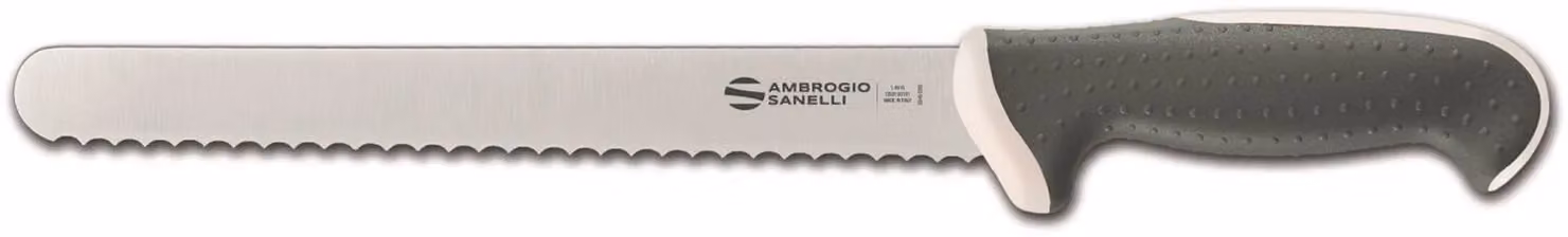 Coltello panettiere, lama cm 24, colore bianco, linea Tecna