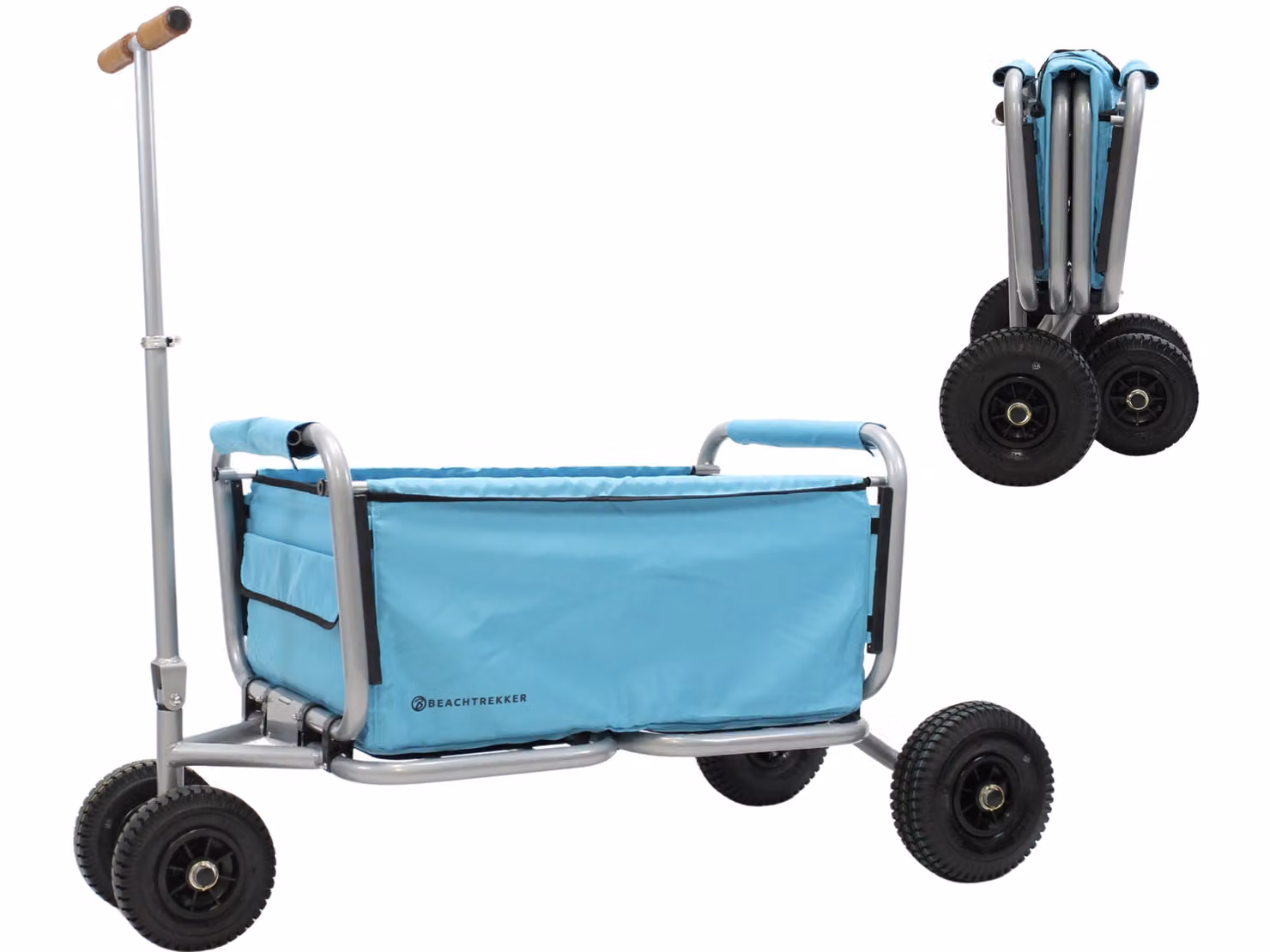 Beachtrekker LiFe carrello pieghevole + freno di stazionamento, carrello pieghevole con pneumatici (blu cielo)