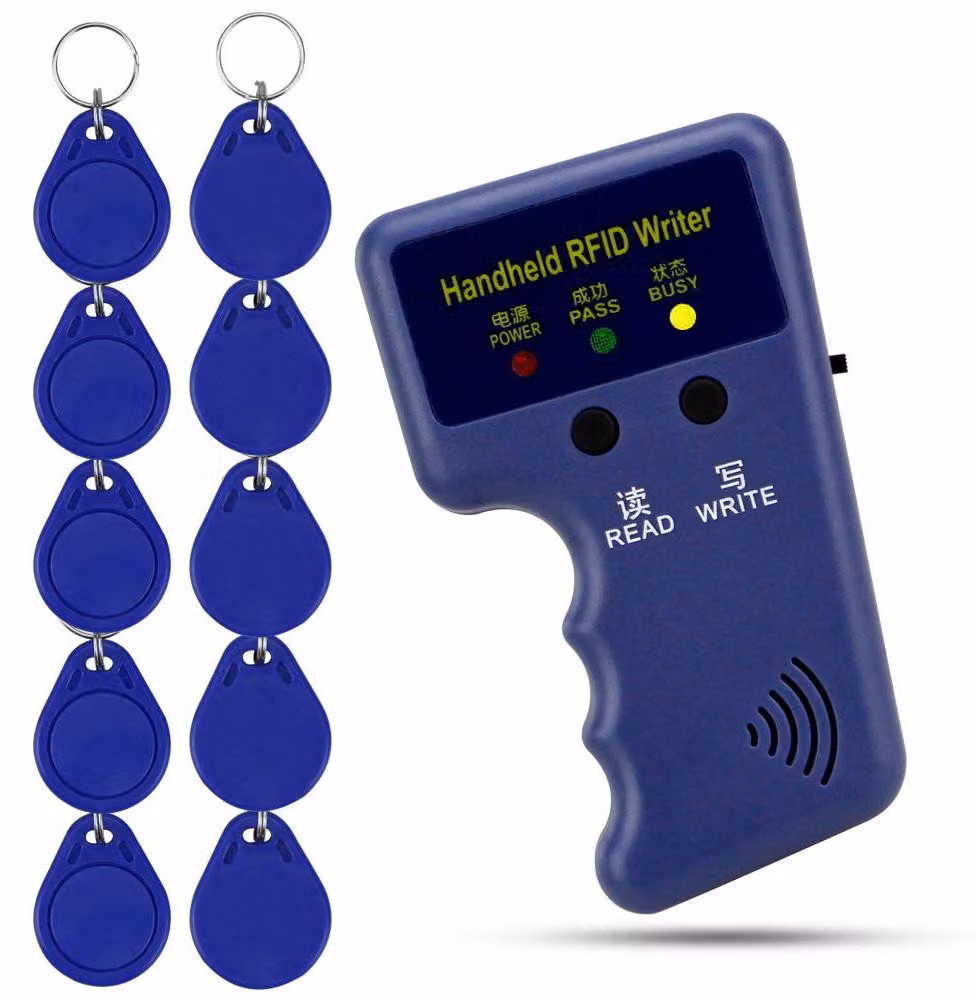 Lettore/scrittore RFID a 125 kHz + 10 carte T5577, colore blu
