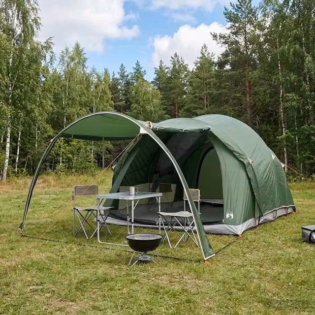 Tenda a tunnel Verde 6 persone Poliestere e Acciaio 42028677