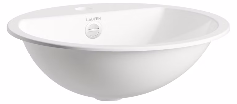 LAUFEN FORM Lavabo à encastrer par le haut, rond, 1 trou pour robinet, avec trop-plein, 450x450x163mm, blanc brillant, H517FM50001041, H517FM50001041