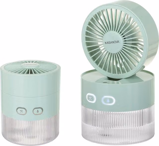 Ventilatore portatile con nebulizzatore KASANOVA verde in plastica
