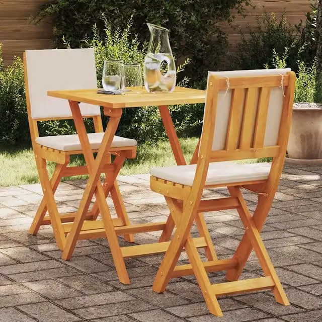 Set bistrot da giardino vidaXL in legno di acacia marrone, 3 pezzi