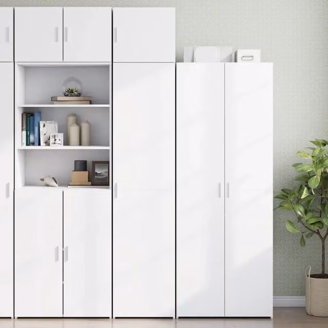Mobile da parete moderno vidaXL bianco in MDF con ante a battente L/P/H: 45 x 42,5 x 225 cm