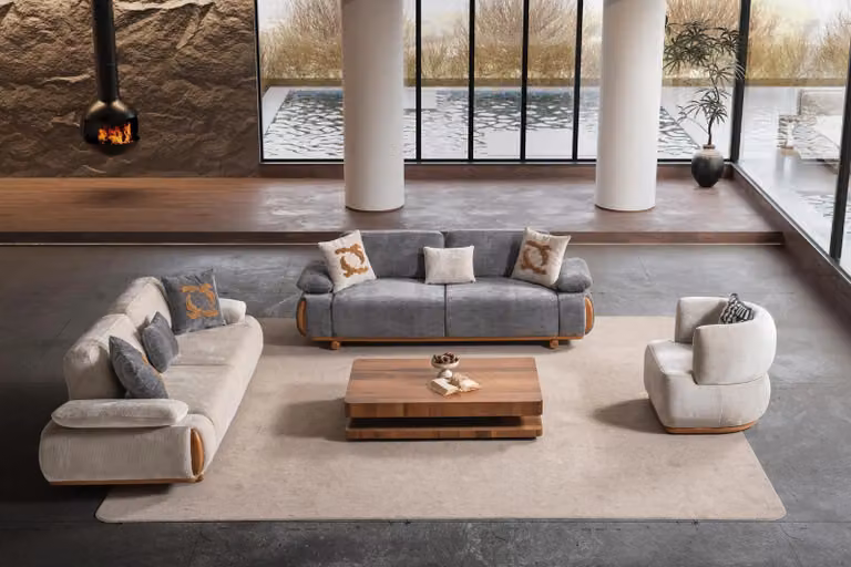 Sofagarnitur Set 3+3+1 – Für gemütliche Momente und stilvolle Einrichtung.