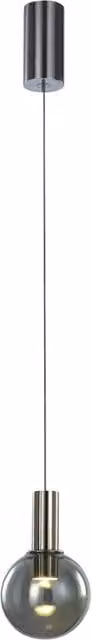 Lampada a sospensione LED Italux Aria in metallo e vetro cromo con luce bianca calda Ø10 cm