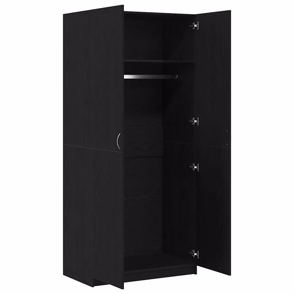 Armadio moderno in stile contemporaneo HELLOSHOP26 in legno composito di rovere nero opaco L: 90 cm, P: 52 cm, H: 200 cm – 2