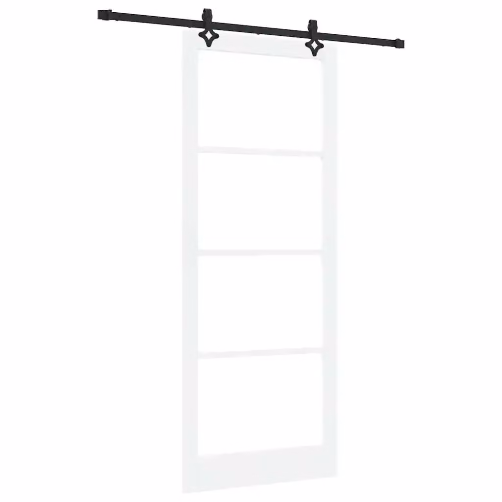 Porta scorrevole moderna vidaXL in legno e vetro Bianco e Nero L: 93 cm, H: 232 cm – 2