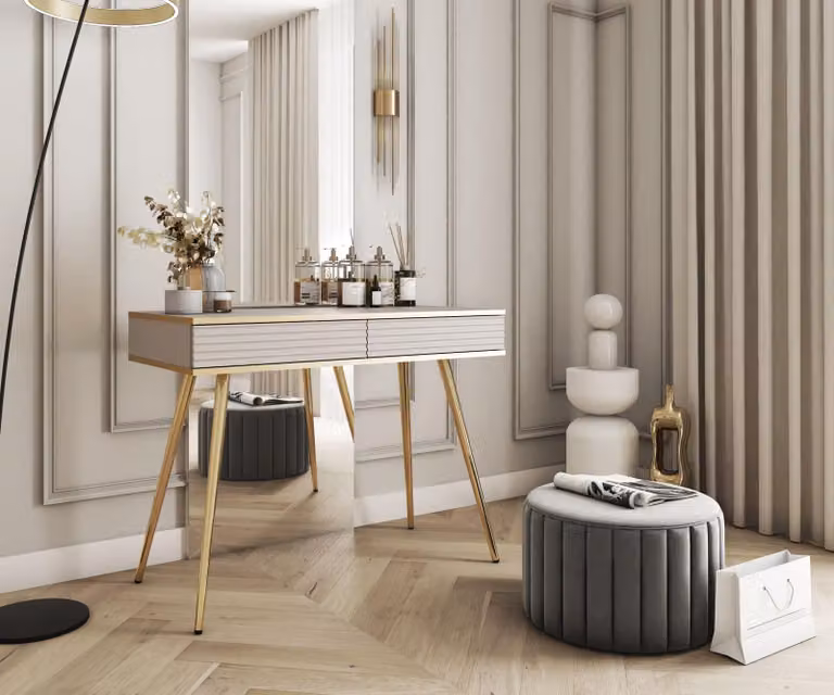 Consolle JENY 2 - beige / oro / gambe oro