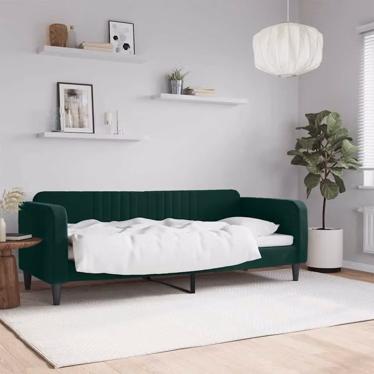 Letto da giorno vidaXL in velluto verde con struttura in legno e metallo L 200 cm x P 80 cm