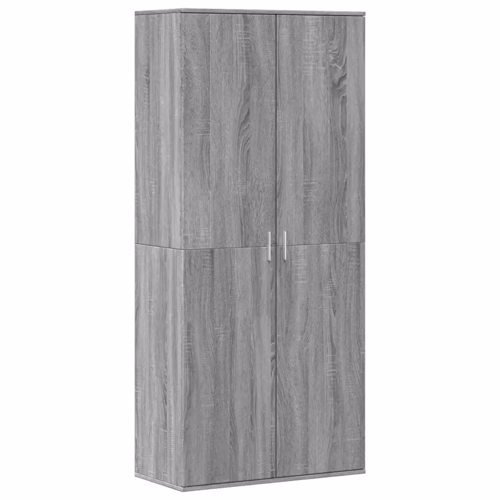 Scarpiera moderna vidaXL in legno grigio con ante a battente, L: 80 cm, P: 39 cm, H: 178 cm – 2
