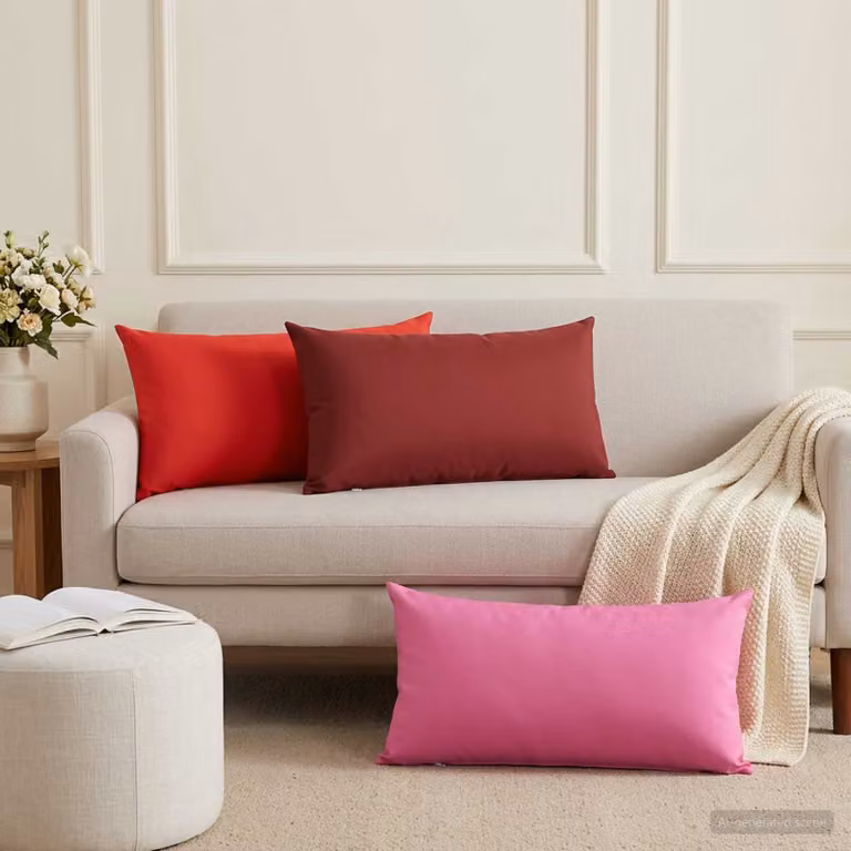 Set di 2 federe vidaXL HEERLEN rosse in poliestere, L 80 cm x P 40 cm