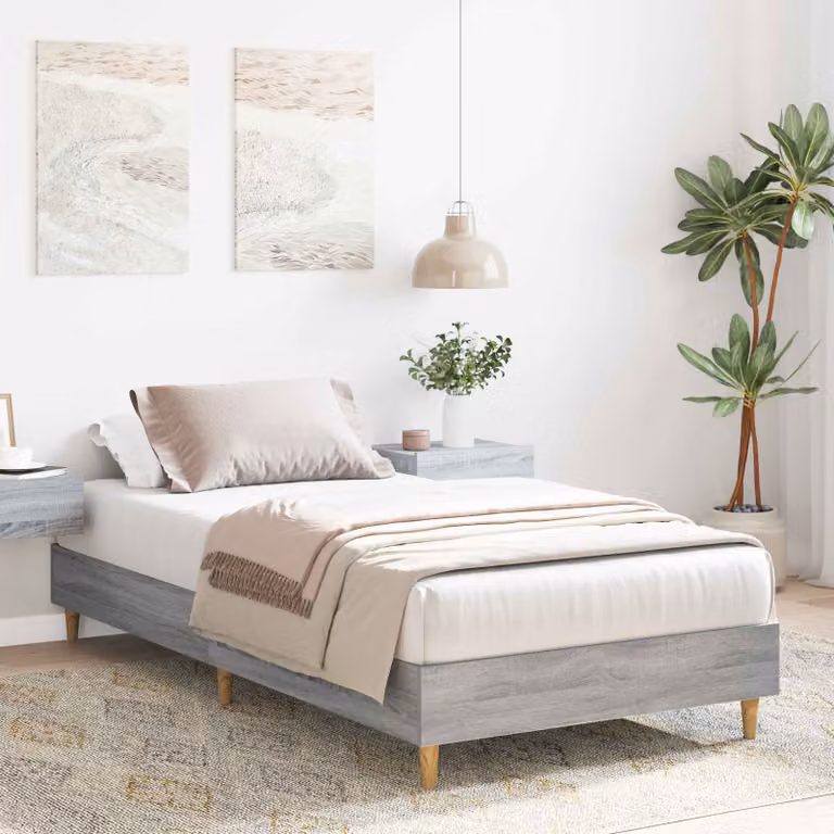 Struttura del letto moderna vidaXL Sonoma grigio L/P/H: 200 x 80 x 83 cm