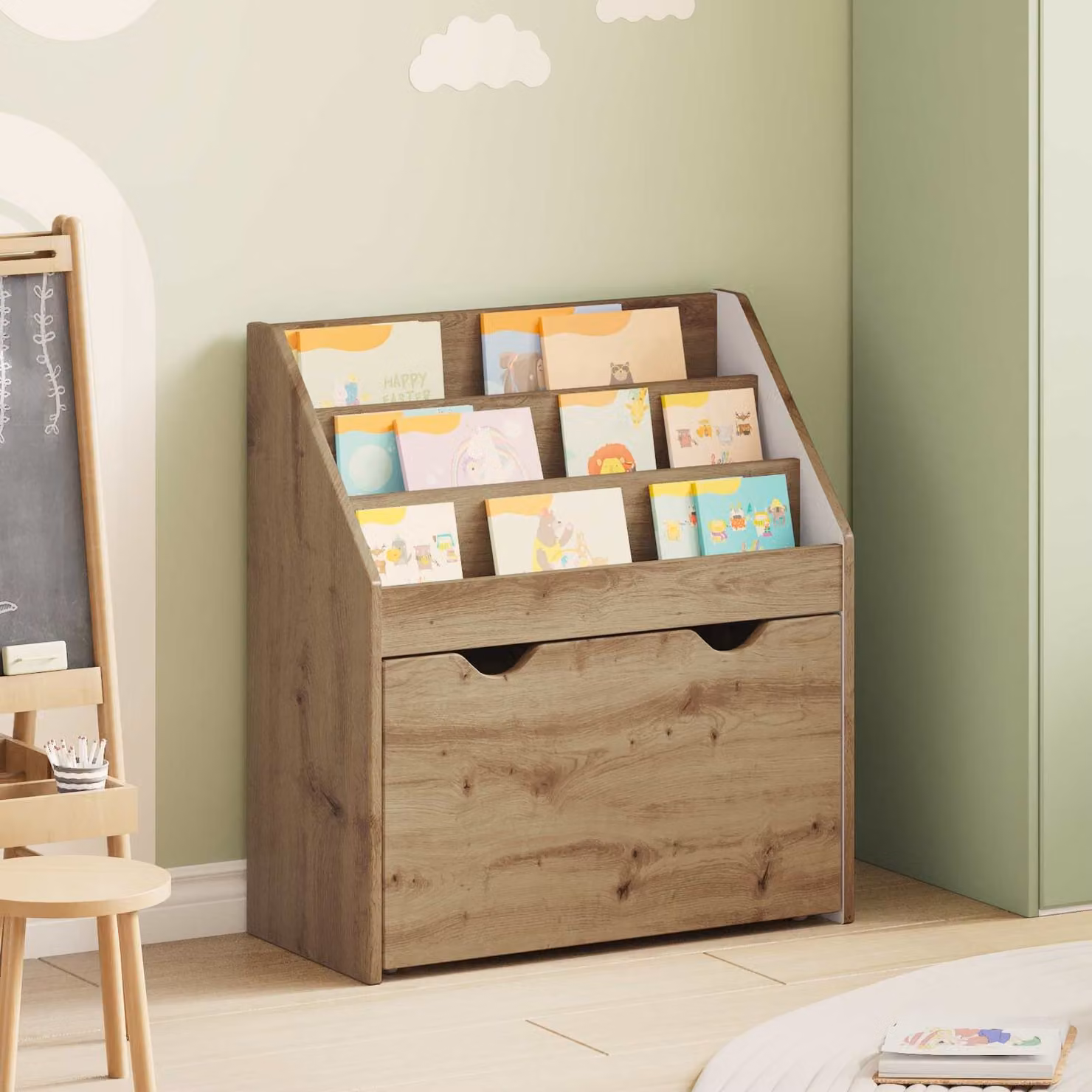 Libreria per bambini vidaXL in legno marrone moderno L: 60 cm, P: 29,5 cm, H: 69 cm