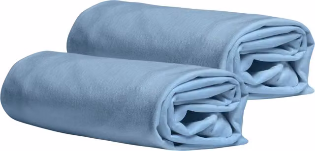 DaunenStep Set di 2 federe copricuscino in jersey Vivacolor blu con chiusura a zip – 1