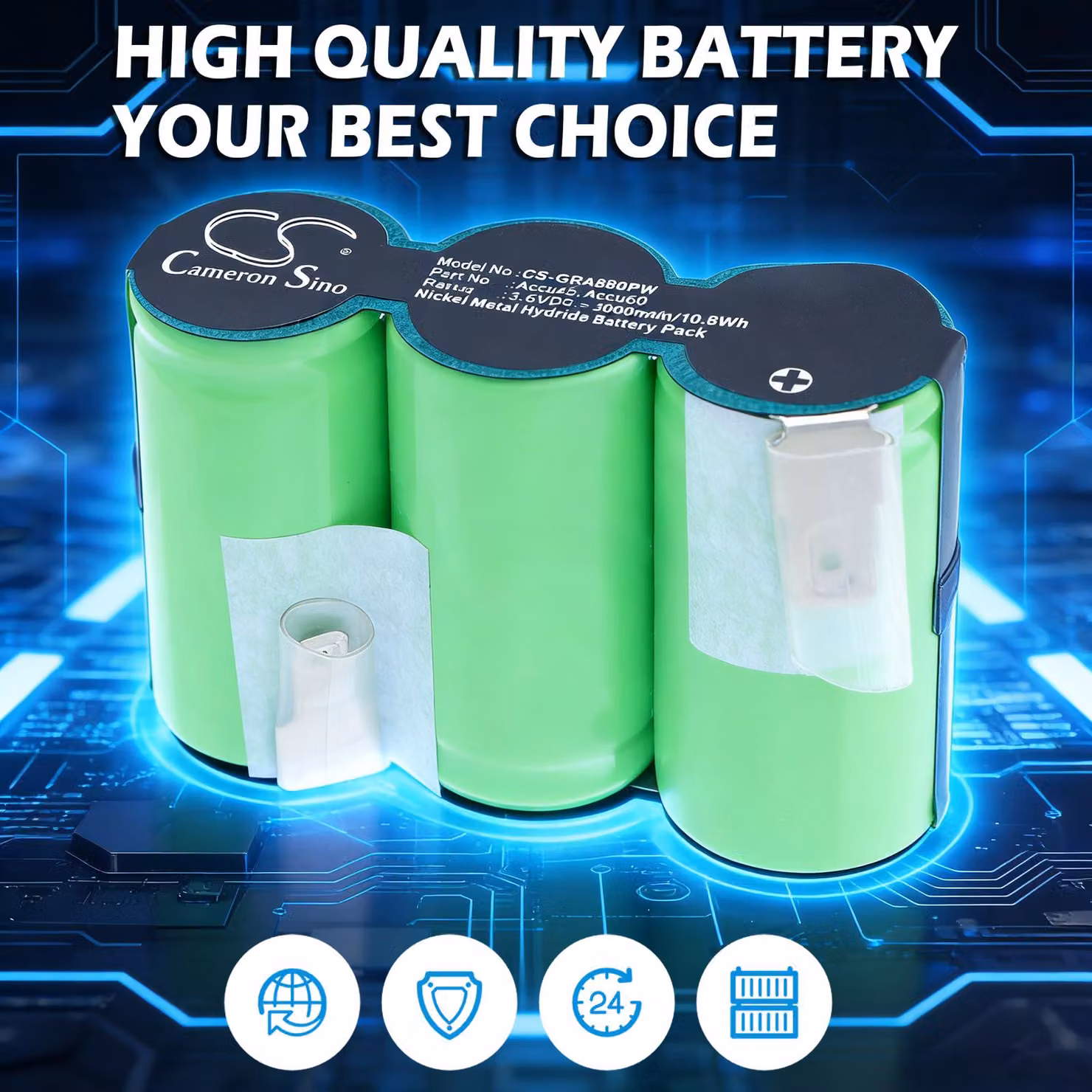 TECHTEK Batteria compatibile con [Wolf Garten] 7084889 Rasenschere, per [Gardena] Rasenkantenschere, Rasenkantenschere 8800, Rasenkantenschere 8808,