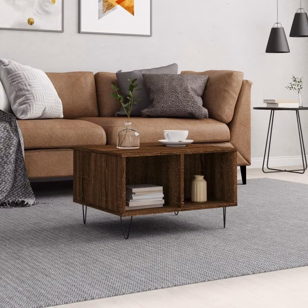 Maison Exclusive - Tavolino da salotto effetto rovere marrone 60x50x36,5 cm Materiale ligneo