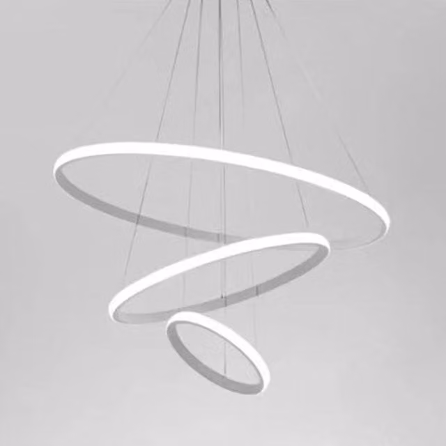 Trade Shop Lampadario Sospeso Led a 3 Cerchi Rotondi Bianco Luce Fredda 6500k 72W