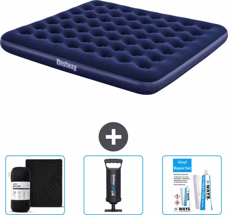 Materasso gonfiabile Bestway - 2 persone - 183 x 203 x 22 cm - Blu - Accessori inclusi