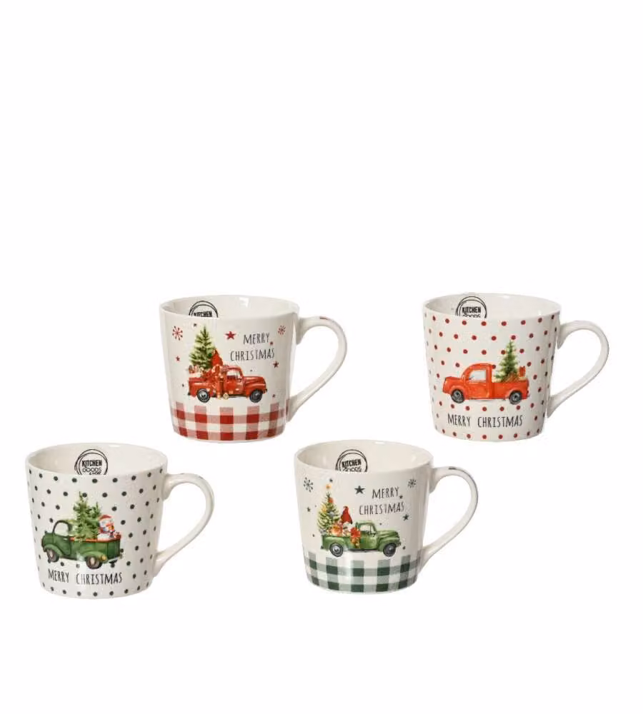 Kitchen Goods Tazza Natalizia in Porcellana - 9,8x8,8 cm