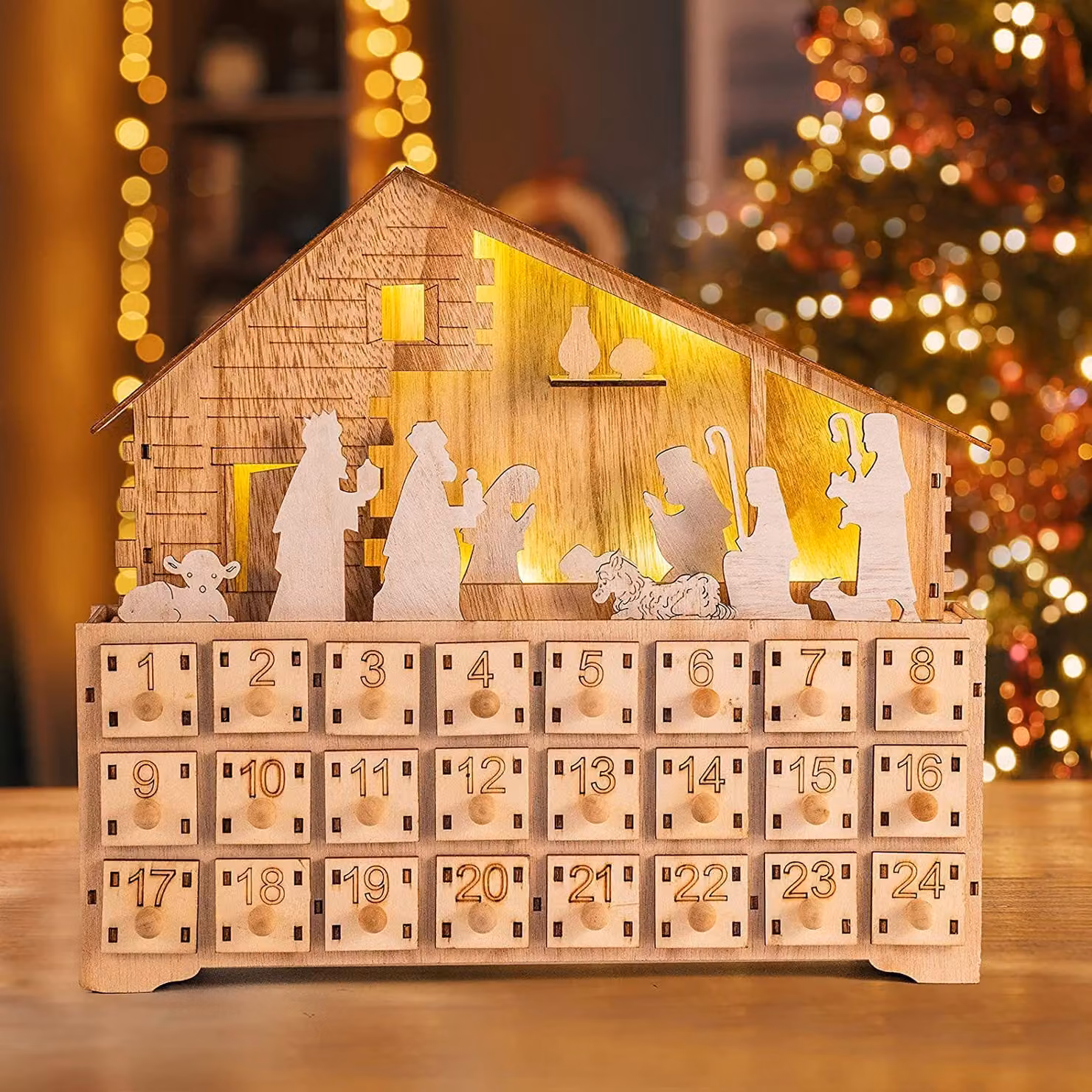 Conto alla rovescia per il Natale, calendario dell'avvento, organizzatore di oggetti artigianali, organizzatore di idee artigianali per bambini, calendario