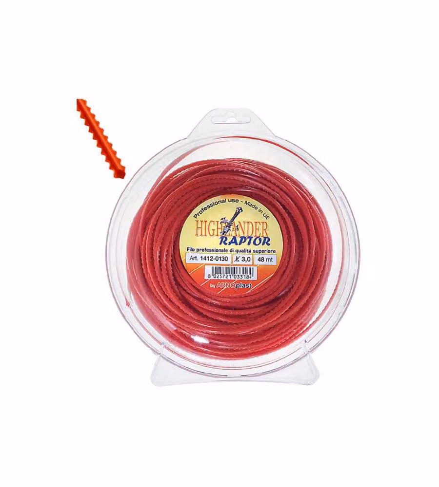Filo di Nylon Seghettato Highlander Rosso 3,0 mm 24 m