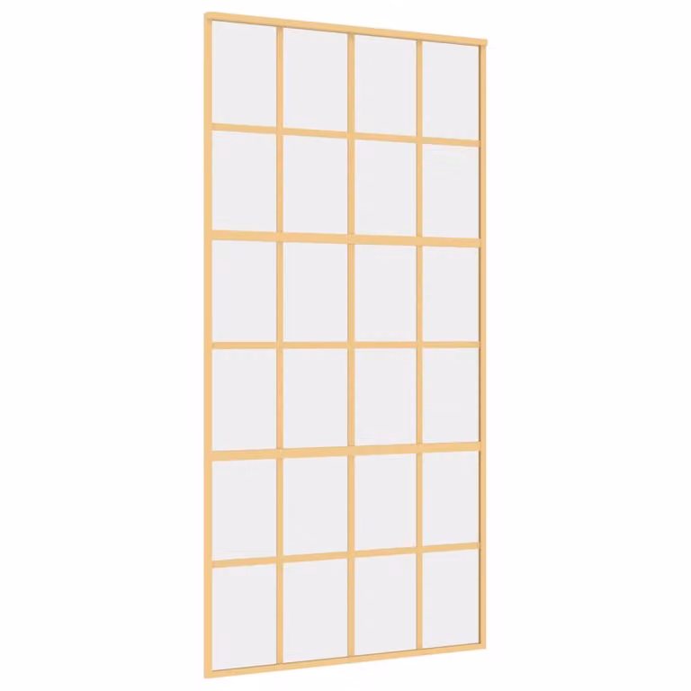 Porta Scorrevole Oro 102,5x205 Vetro Trasparente ESG Alluminio