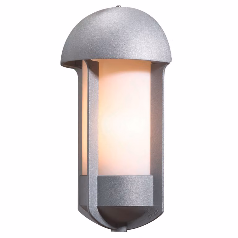 Konstsmide Tyr  Applique in alluminio verniciato argento, con vetro acrilico opalino