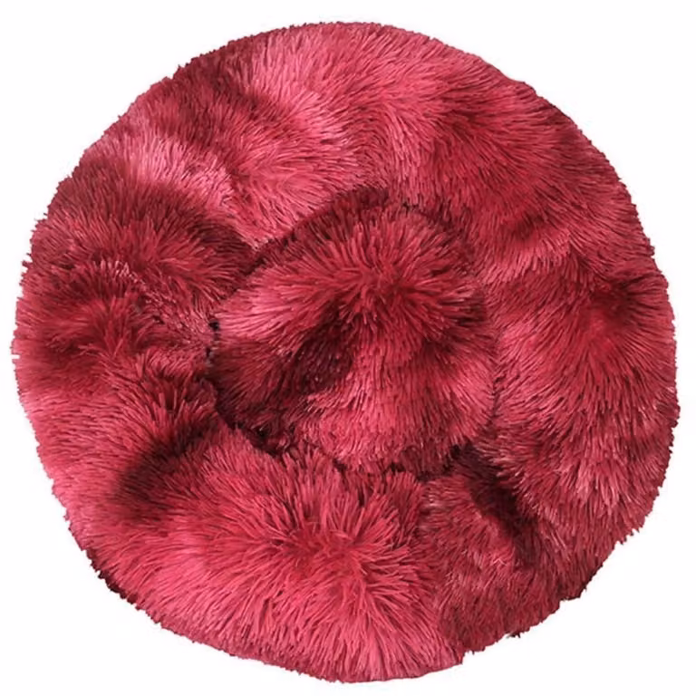 Cuccia per cani, forma rotonda, 70 cm di diametro, colore rosso vino, lavabile, antiscivolo