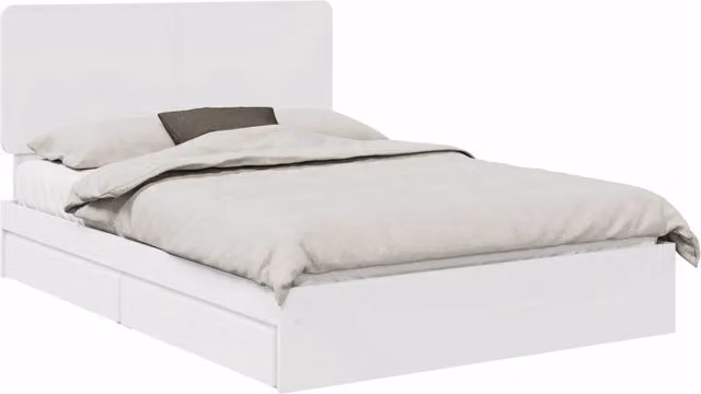 Letto matrimoniale | Letto per adulti | Letto con Contenitore Bianco 140 x 190 cm Legno multistrato
