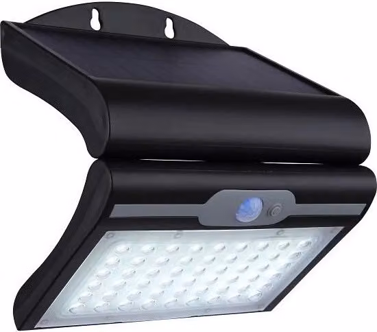 4 watt LED luce solare d'ingresso per esterni con sensore crepuscolare e di movimento in nero|bianco freddo|300 lumen